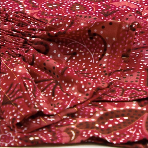 Square Neck Floral Bandana Crop Blouse Bohemian Top - Picture 11 of 15